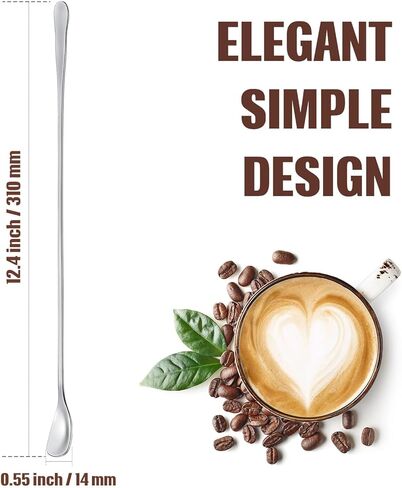 Patelai 8 Pieces Stainless Steel Coffee Stirrers Mixing Spoon Drink Cocktail Stir Sticks Stirring Tea Spoon Long Handle Bar Spoon, 7.87 Inch in Kuwait