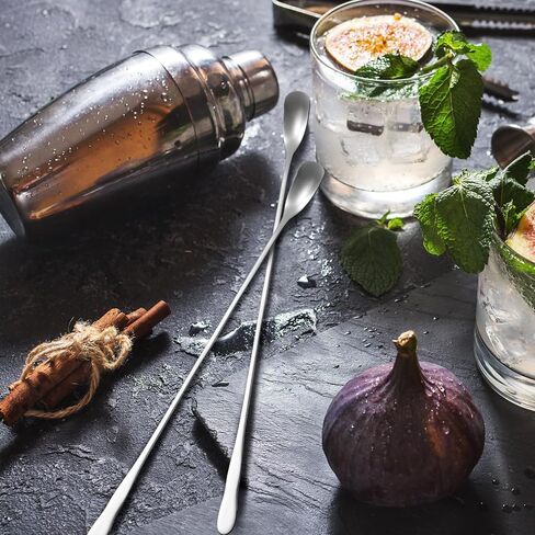 Patelai 8 Pieces Stainless Steel Coffee Stirrers Mixing Spoon Drink Cocktail Stir Sticks Stirring Tea Spoon Long Handle Bar Spoon, 7.87 Inch in Kuwait