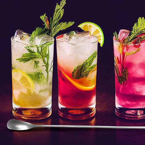 Patelai 8 Pieces Stainless Steel Coffee Stirrers Mixing Spoon Drink Cocktail Stir Sticks Stirring Tea Spoon Long Handle Bar Spoon, 7.87 Inch in Kuwait