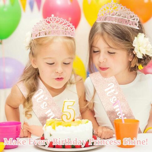 CUBACO Happy Birthday Tiara and Crown with Sash Its my Birthday Tiara for Women Girls Accessories for Women Beach Party Decorations Gold in Kuwait