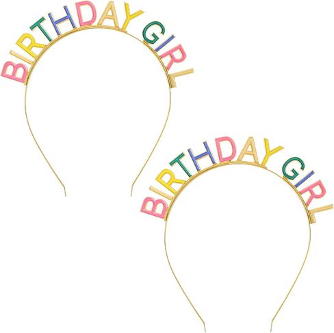 Rainbow It's My Birthday Crown Headband, Birthday Crown Birthdays Headband Headpiece Birthdays for Women Decorations in Saudi Arabia