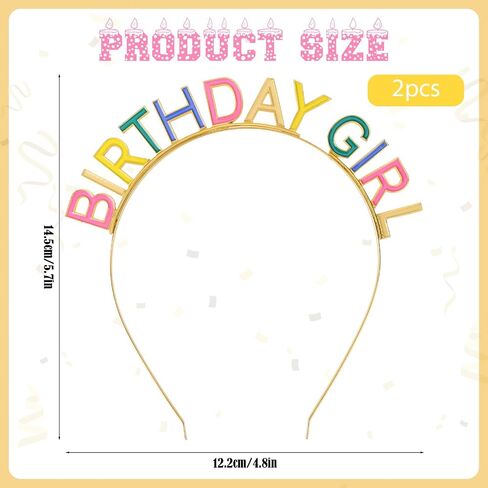 Rainbow It's My Birthday Crown Headband, Birthday Crown Birthdays Headband Headpiece Birthdays for Women Decorations in Saudi Arabia
