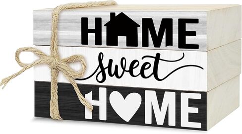 Decorative Books for Home Decor, Rustic Wood Book Stack for Table Decor, Home Sweet Home Decor Books for Living Room Bookshelf, Farmhouse Stacked Books Decor (L10) in Saudi Arabia