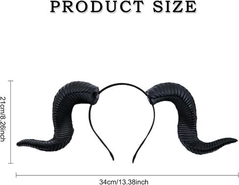 Halloween Sheep Horn Headband Gothic Devil Sheep Horns Headband Cosplay Headwear for Halloween Costume Party in Saudi Arabia