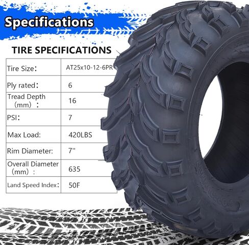 مجموعة من 2 atv utv إطارات All-Terrain 22x10-10 4PR ، البناء المائل نمط فقي غير الاتجاه QD-115 ، زوج من إطارات utv 2 مناسبة للطين والحصى والرمل والرمال in Kuwait
