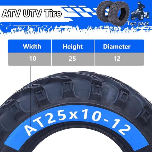 مجموعة من 2 atv utv إطارات All-Terrain 22x10-10 4PR ، البناء المائل نمط فقي غير الاتجاه QD-115 ، زوج من إطارات utv 2 مناسبة للطين والحصى والرمل والرمال in Kuwait