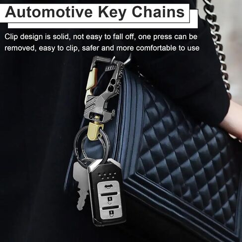 2 PCS Key Chain, Carabiner Clip Car Key Chains, Heavy Duty Tactical Key Chain with Bottle Opener and 2 Key Rings for Men and Women (Black and Silve) in Saudi Arabia