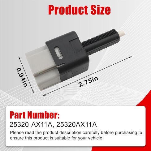 FZJDSD STOP LAMP Switch Switch Assembly 25320-AX11A 25320AX11A متوافق مع Nissan Altima 2016-2018 Pathfinder 2016-2020 ضوء الفرامل in Saudi Arabia