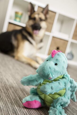 goDog Bubble Plush Dragons Squeaky Dog Toy, Chew Guard Technology - Green, Small in Kuwait