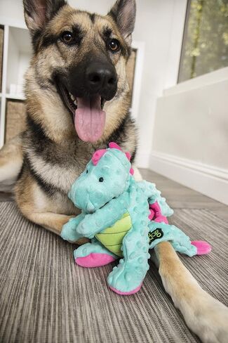 goDog Bubble Plush Dragons Squeaky Dog Toy, Chew Guard Technology - Green, Small in Kuwait