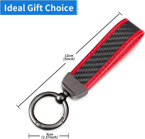 Real Carbon Fiber Car Keychain Minimalist Leather Edges Key Chain Holder Keychains Replacement Keychain Car Key Accessories in Kuwait