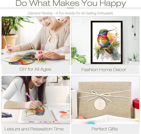 Sanjee Diamond Painting Kits for Adults, 5D DIY Pig Diamond Art Kits, Round Full Drill Diamond Dots Paintings Diamond Painting for Home Wall Decoration Gift, 12x16inch in Saudi Arabia