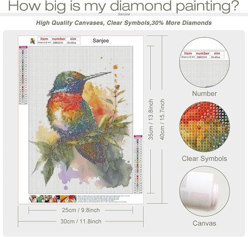 Sanjee Diamond Painting Kits for Adults, 5D DIY Pig Diamond Art Kits, Round Full Drill Diamond Dots Paintings Diamond Painting for Home Wall Decoration Gift, 12x16inch in Saudi Arabia