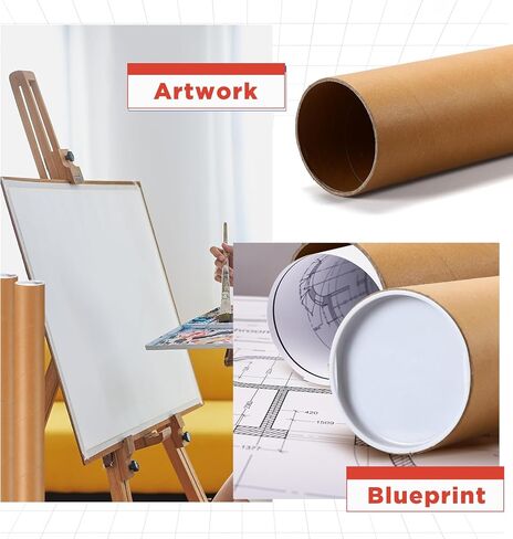 2 Pack 4 x 48 Inch Mailing Tubes 0.12" Thick Kraft Paper Poster Tube with Plastic Caps Shipping Tubes for Mailing Storing Rolled Goods Storage of Art Craft Document in Saudi Arabia
