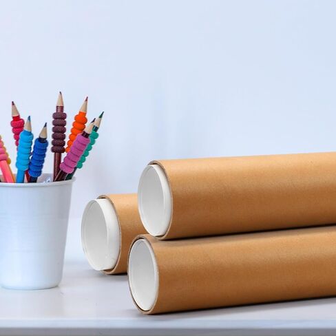 2 Pack 4 x 48 Inch Mailing Tubes 0.12" Thick Kraft Paper Poster Tube with Plastic Caps Shipping Tubes for Mailing Storing Rolled Goods Storage of Art Craft Document in Saudi Arabia