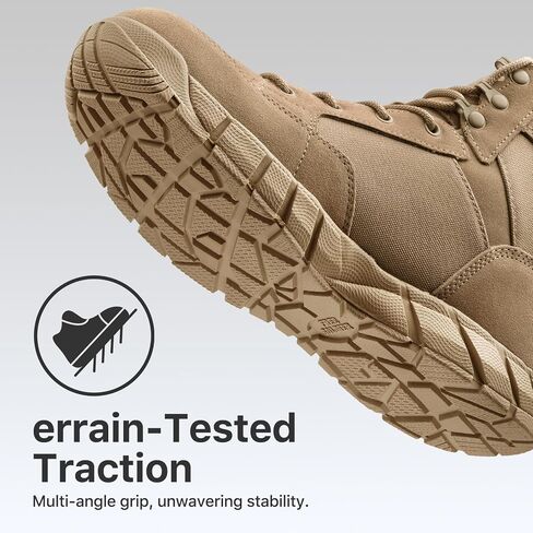 FREE SOLDIER Hiking Work Boots Men's Tactical Boots 6 Inches Lightweight Military Boots Breathable Outdoors Desert Boots in Kuwait