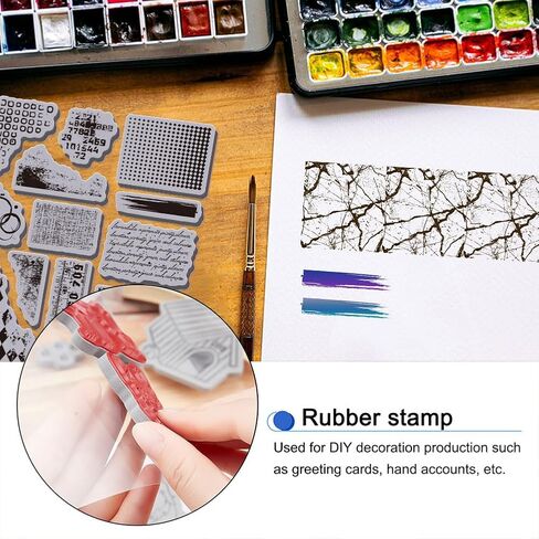 GLOBLELAND Coffee Stains Cling Rubber Stamp 7.09x8.66inch Coffee Cup EVA Stamps Embossing Stamp Seal Coffee Background Rubber Stamps for DIY Scrapbooking and Card Making Paper Craft Decor in Saudi Arabia