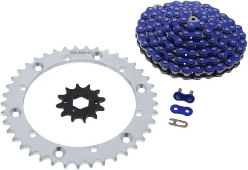 Blue Non O-Ring Chain & Silver Sprocket 12/41 98L 99-03 يناسب Yamaha YFM 350 Warrior in Saudi Arabia