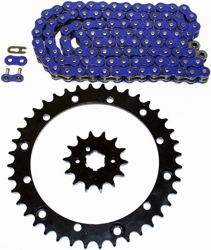 Blue Non O-Ring Chain & Silver Sprocket 12/41 98L 99-03 يناسب Yamaha YFM 350 Warrior in Saudi Arabia