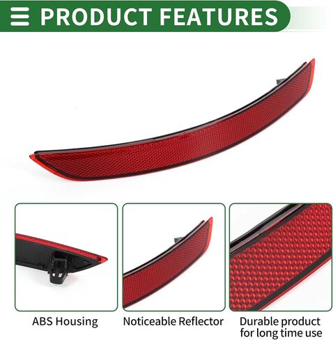 Motoforti Bumper Reflector Bumper Reflector Side Marker for Audi A3 2014-2016 Rear Plastic No.8VD945105/8V5945105A/8VD945106/8V5945106A Red Durable in Saudi Arabia
