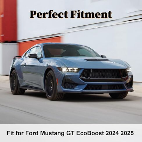 الشفة الأمامية لفورد موستانج GT EcoBoost 2024 2025 الوفير الأمامي شفة شفة غير لامع أسود in Kuwait