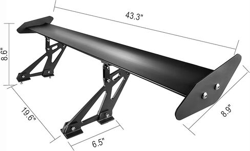 واحد خلفي GT Wing 43.3inch GT Wing Spoilder قابلة للتعديل ملاك أحادي الألمنيوم المفسد الألمنيوم جناح الألومنيوم العالمي in Kuwait