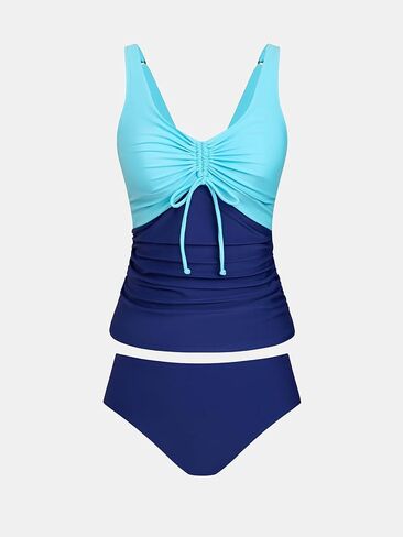 Cupshe Women’s Tankini يضع قطعتين من ملابس السباحة V بدلة استحمام قابلة للتعديل in Saudi Arabia