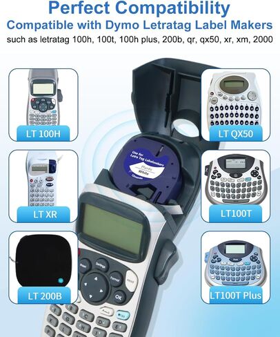 Replacement for Dymo LetraTag Refills 91330 Compatible with Dymo Label Maker White Paper 1/2" x 13' (12mm x 4m), Work for Letratag LT-100H LT-100T 200B QX50 in Kuwait