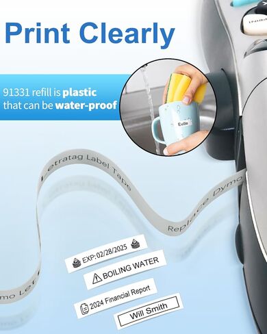 Replacement for Dymo LetraTag Refills 91330 Compatible with Dymo Label Maker White Paper 1/2" x 13' (12mm x 4m), Work for Letratag LT-100H LT-100T 200B QX50 in Kuwait