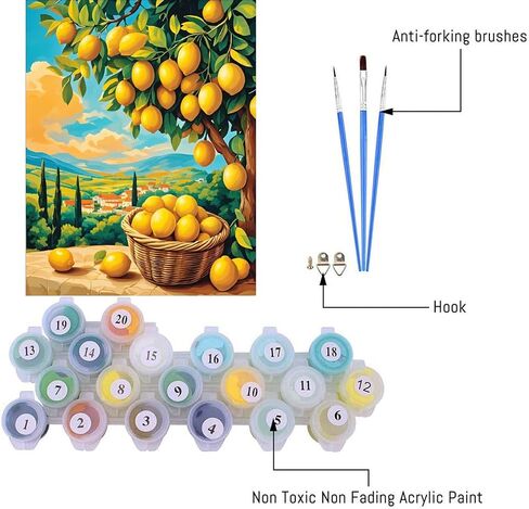 Button Jar Paint by Number Kit for Adults - Stiches Paint by Numbers for Beginner, Acrylic Watercolor Paint by Number Kits, DIY Oil Flowers Painting on Canvas for Home Wall Decor and Gifts 16x20Inch in Saudi Arabia