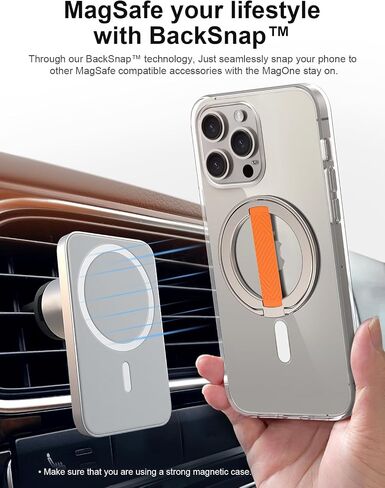 EWA MagOne 2nd Gen Phone Grip Stand with Replaceable Silicone Finger Strap, Removable Magnetic Ring Holder Kickstand Loop, Accessories for 15, 14, 13 Pro/Max/Plus in Kuwait