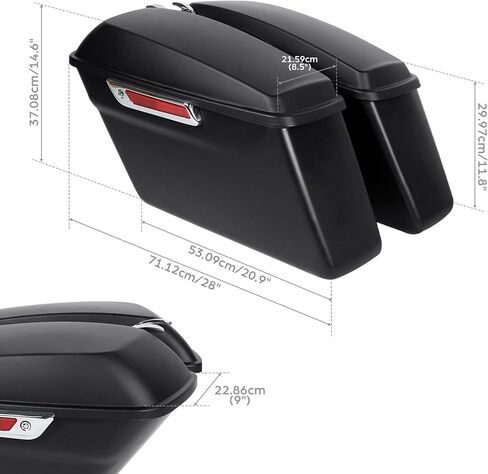 أكياس السرج الصلبة السوداء غير اللامعة لتجول هارلي ، FLHT ، FLHTCU ، FLHRC ، ROAD KING ، ROAD GLIDE ، GLIDE ، Electra Glide ، Ultra-Classic 2014-Later in Saudi Arabia