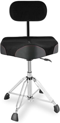EASTROCK Drum Throne with Backrest 4 Leg,Heavy Duty Drum Stools Height Adjustable Motorcycle Style Swivel Drum Seat Drum Chair for Adult Drummer(Black) in Saudi Arabia