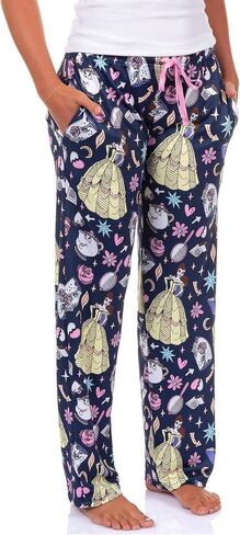 ديزني الجمال والوحش PJS Womens Belle Mrs. Potts ارتفعت في جميع أنحاء سراويل بيجاما الطباعة in Kuwait