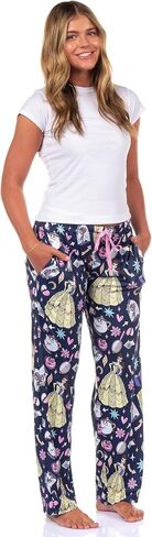 ديزني الجمال والوحش PJS Womens Belle Mrs. Potts ارتفعت في جميع أنحاء سراويل بيجاما الطباعة in Kuwait