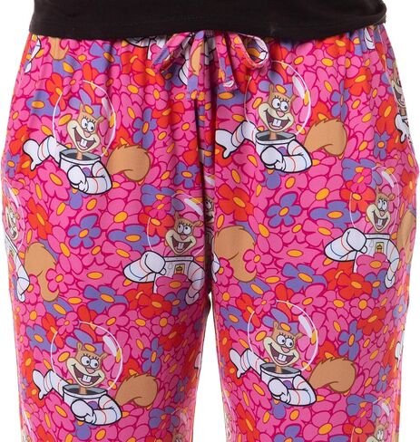 SpongeBob Squarepants Pajama Pants الخدين الرملية والزهور قاع صالة النوم للبالغين in Saudi Arabia