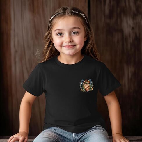 فتيات القميص الغربي القمصان رعاة البقر الأطفال رعاة البقر tshirt rodeo فتاة ركوب الخيل قميص الريف الحفلات الزهرة البرية in Kuwait
