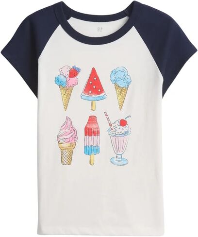 GAP Girls' Short Sleeve Raglan Graphic Tee in Saudi Arabia