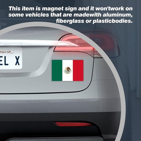 Mexican Flag Car Magnet 2-Pack 4"x6" - Mexico Vinyl Decal with Eagle Emblem | UV Resistant Automotive Sticker for Truck/SUV/Vocho Classic Cars in Kuwait