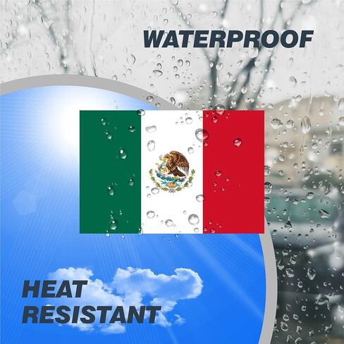 Mexican Flag Car Magnet 2-Pack 4"x6" - Mexico Vinyl Decal with Eagle Emblem | UV Resistant Automotive Sticker for Truck/SUV/Vocho Classic Cars in Kuwait