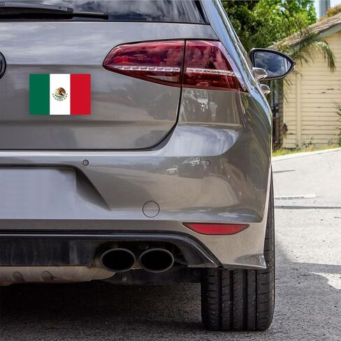 Mexican Flag Car Magnet 2-Pack 4"x6" - Mexico Vinyl Decal with Eagle Emblem | UV Resistant Automotive Sticker for Truck/SUV/Vocho Classic Cars in Kuwait