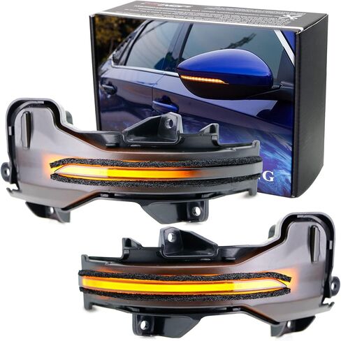 IJdmtoy عدسة مدخنة العنبر الكامل LED Strip Sequential Sequential Flash View Mirror Turn Turn Assolbly Termbly Termbly متوافق مع Honda Accord CR-V HR-V ، إلخ in Saudi Arabia