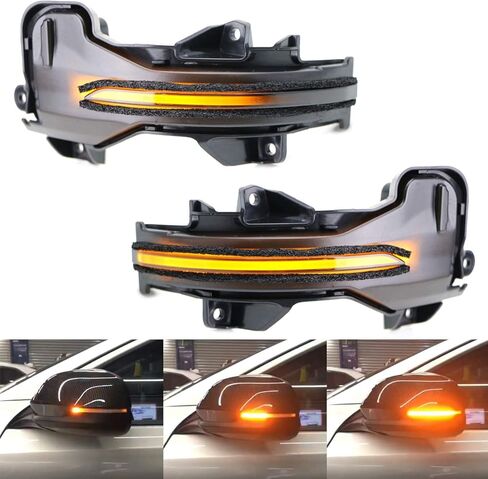IJdmtoy عدسة مدخنة العنبر الكامل LED Strip Sequential Sequential Flash View Mirror Turn Turn Assolbly Termbly Termbly متوافق مع Honda Accord CR-V HR-V ، إلخ in Saudi Arabia