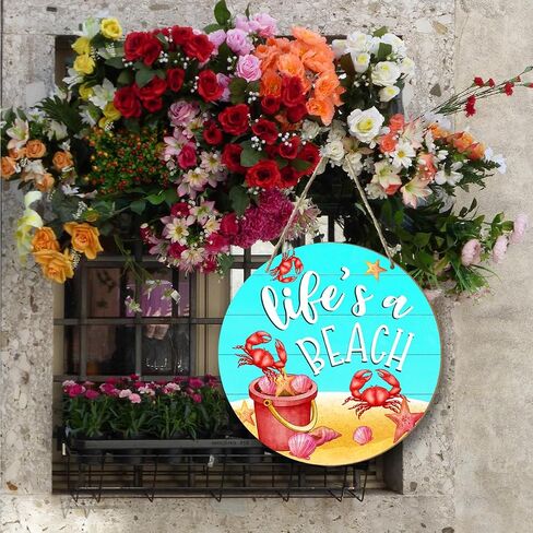 Welcome To Paradise Wooden Ornament Summer Decor for Front Door Sign Decor Keepsake, Hawaii Tropical Beach Decor, Beach Lover Gift Wooden Hanging Sign Porch Living Room Decor for Home Office -DH314 in Saudi Arabia