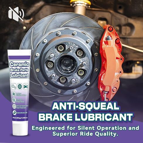 AstraVox Anti-Seize & Squeal Ceramic Brake Grease for Automotive, Heat Resistant Brake Parts Lubricant with Brush for Caliper, Pin, Pad and Metal Parts, Rust Corrosion, Efficient Lubrication 1oz (1) in Kuwait