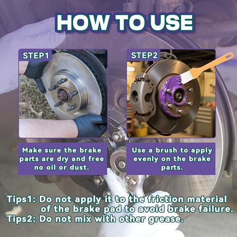 AstraVox Anti-Seize & Squeal Ceramic Brake Grease for Automotive, Heat Resistant Brake Parts Lubricant with Brush for Caliper, Pin, Pad and Metal Parts, Rust Corrosion, Efficient Lubrication 1oz (1) in Kuwait