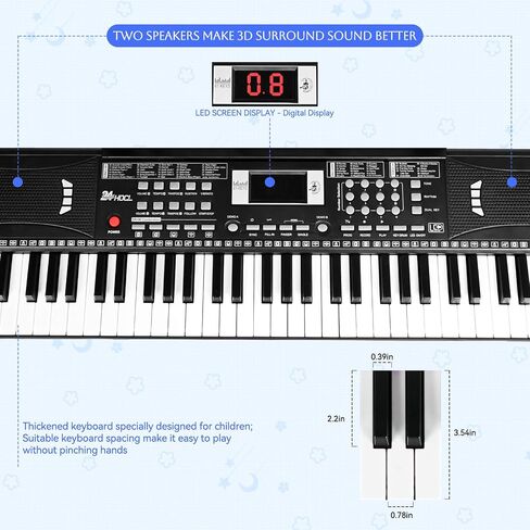 Piano Keyboard, 61 Keys Keyboard, Travel Foldable Keyboard Piano with Beginner and Adults in Saudi Arabia