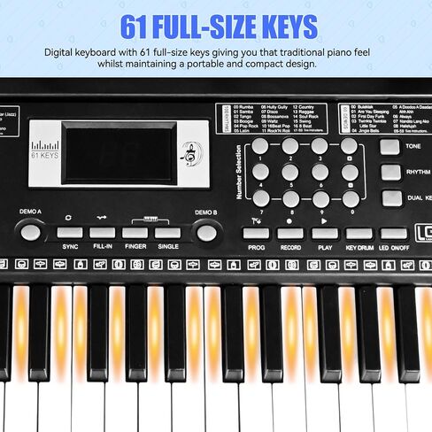 Piano Keyboard, 61 Keys Keyboard, Travel Foldable Keyboard Piano with Beginner and Adults in Saudi Arabia
