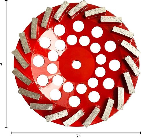 7 inch 12 Segments Swirl Diamond Grinding Cup Wheel Angle Grinder Disk for Concrete/Masonry/Brick/Stone Floor Slab Grinding 5/8-11 Thread Aggressive Cup Wheel Masonry Tools in Saudi Arabia