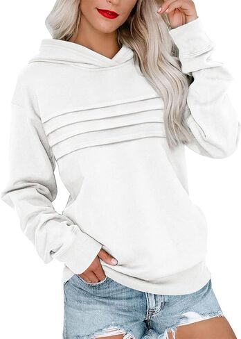 هوديس النسائية النسائية غير الرسمية طويلة الأكمام مطوية الصلبة قميص سقوط السقوط 2025 TOPS TOPS منتظمة منتظمة in Kuwait